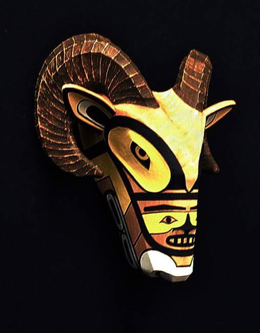 Mountain goat carving